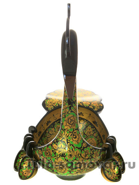 Ковш-лебедь "Хохлома" с ковшиками