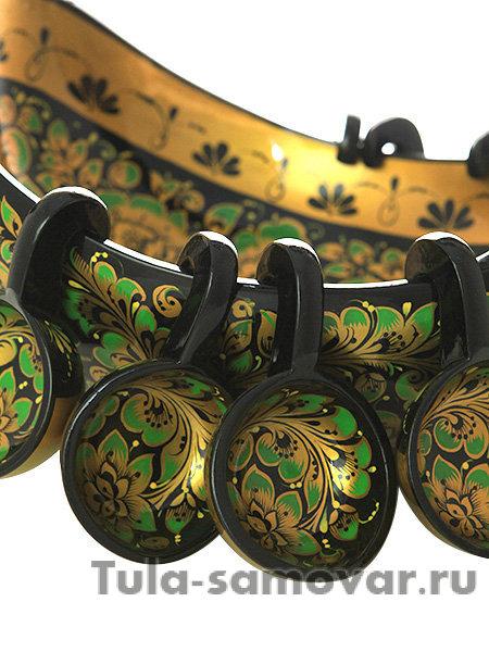 Ковш-лебедь "Хохлома" с ковшиками