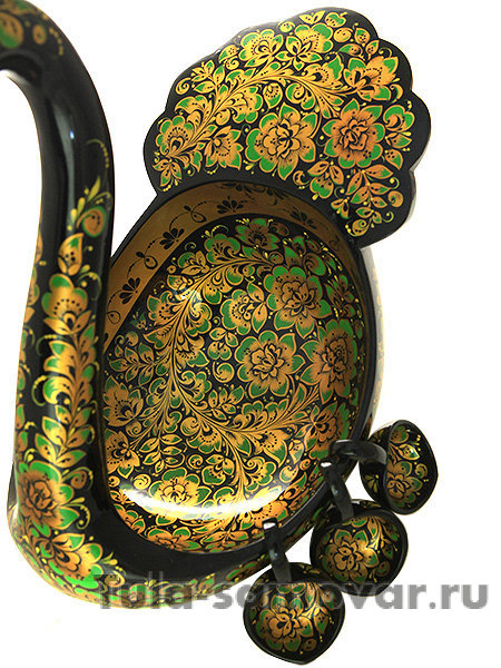 Ковш-лебедь "Хохлома" с ковшиками