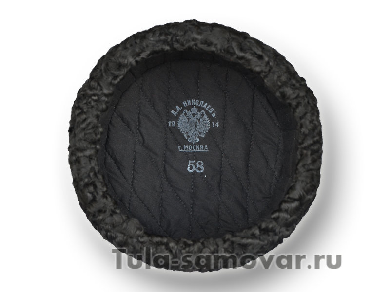 Кубанка станично-бытовая натуральный черный каракуль без перекрестия (черное сукно)