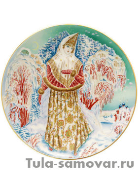 Тарелка декоративная форма Эллипс рисунок Снегурочка Императорский фарфоровый завод