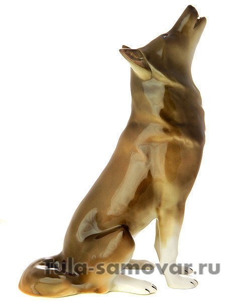 Скульптура фарфоровая Волк сидящий Императорский фарфоровый завод