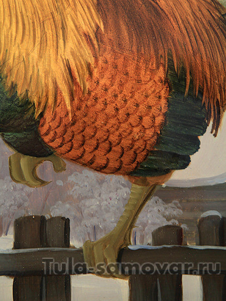 Прямоугольный бежевый поднос "Петух", арт. 2134