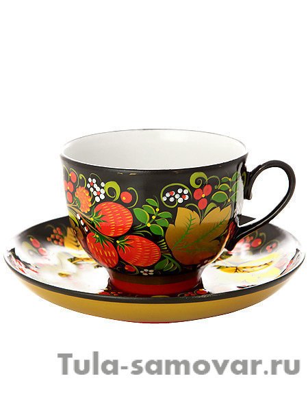 Чашка с блюдцем чайная "Хохлома классическая"