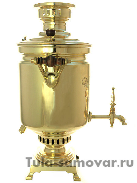 Комбинированный самовар 7 л желтый цилиндр фабрика наследников В.С. Баташева