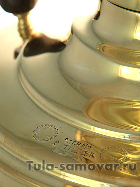 Комбинированный самовар 7 л желтый цилиндр фабрика наследников В.С. Баташева