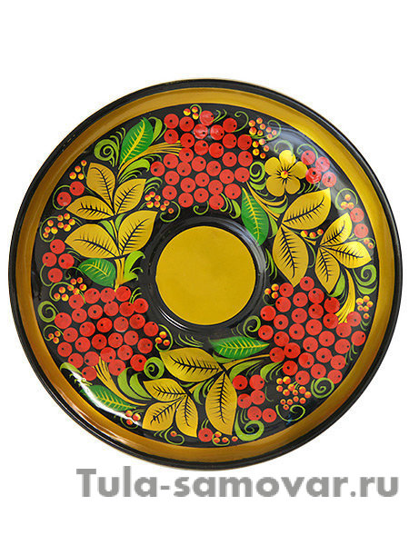 Чашка с блюдцем чайная "Черный фон.Рябинка" Хохлома