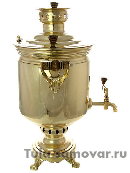 Самовар на дровах 7 л латунная банка "Классика"