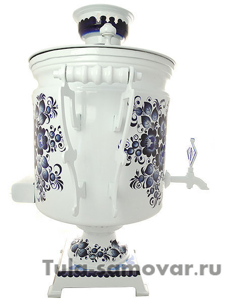 Комплект "Гжель": самовар электрический 45 литров с автоматическим отключением и заварочный чайник, арт. 110919