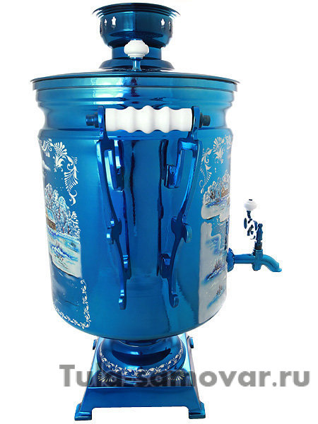 Комплект "Зимний вечер": самовар электрический 45 литров и заварочный чайник, арт. 110918