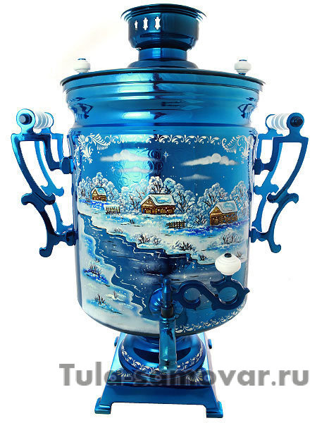 Комплект "Зимний вечер": самовар электрический 45 литров и заварочный чайник, арт. 110918