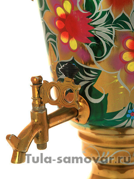 Электрический самовар 4 л "Лилии на зеленом" арт.103575