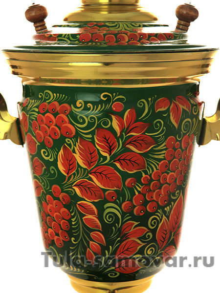 Электрический самовар 4 л "Рябинка на зеленом" арт.103576