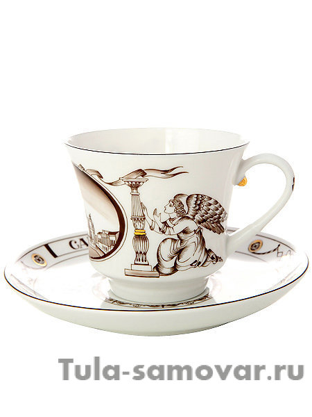 Чайная пара форма Банкетная рисунок Исаакиевский собор Императорский Фарфоровый Завод