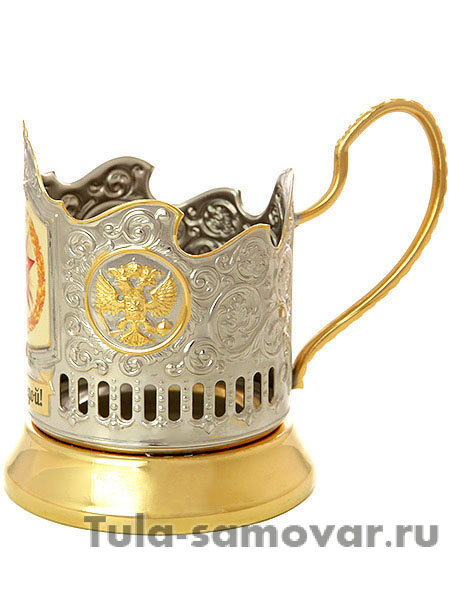 Подстаканник с позолотой с термопечатью "С Победой! Звезда" Кольчугино