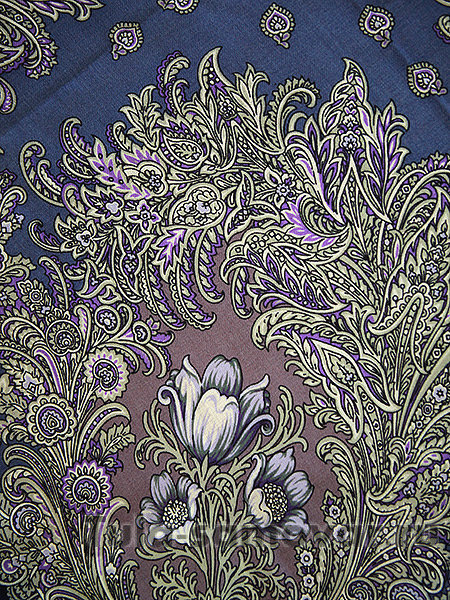 Шерстяной Павлопосадский платок "Лесное чудо", 89*89 см, арт. 845-14