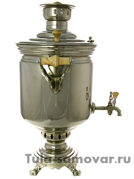 Самовар на дровах 7 л цилиндр никелированный Тула