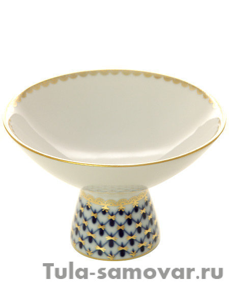 Ваза для мороженого форма Молодежная рисунок Кобальтовая сетка Императорский фарфоровый завод