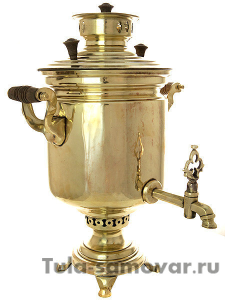 Угольный самовар 5 литров желтый цилиндр Самоварная фабрика Тулпромгоркомбинат им.В.И.Ленина, арт. 433694