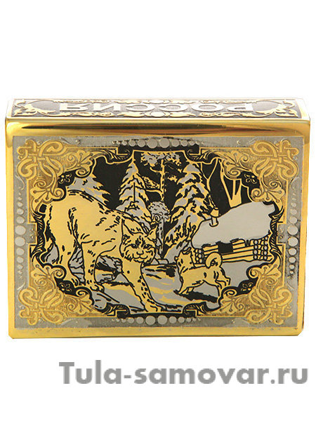 Футляр для спичек "Рысь и щенок" Златоуст