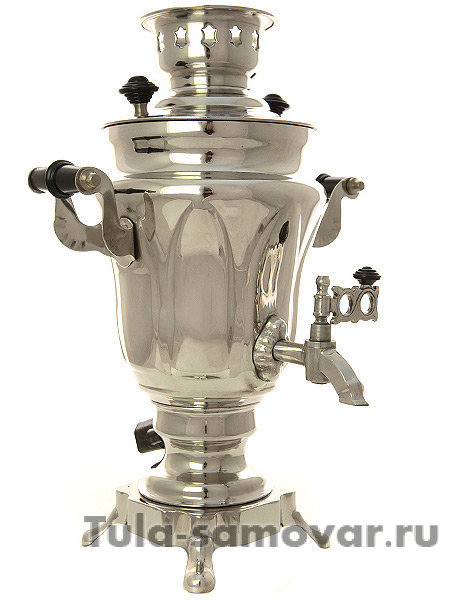 Тульский электрический самовар 1,5 литра никелированный тюльпан, арт.130208