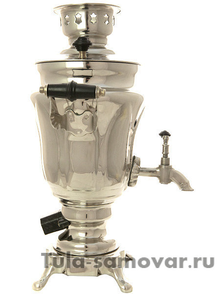 Тульский электрический самовар 1,5 литра никелированный тюльпан, арт.130208