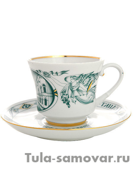 Чайная пара форма Банкетная рисунок Улица зодчего Росси Императорский фарфоровый завод
