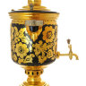 Самовар на дровах 7 литров с росписью "Золотая хохлома" в наборе