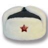Шапка-ушанка комначсостава РККА образец 1940г из белой цигейки