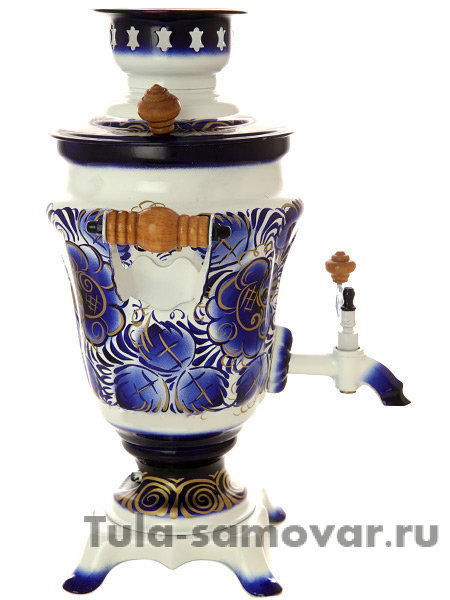Электрический самовар 1,5 литра с росписью "Гжель", арт. 103546