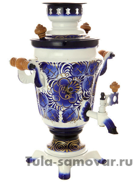 Электрический самовар 1,5 литра с росписью "Гжель", арт. 103546