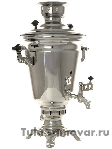 Электрический самовар 4 литра никелированный конус старинный, арт. 144542