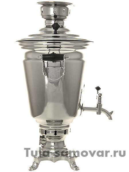 Электрический самовар 4 литра никелированный конус старинный, арт. 144542