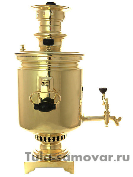 Угольный самовар 5 литров латунный цилиндр с вислыми ручками фабрика Б.Г.Тейле с сыновьями