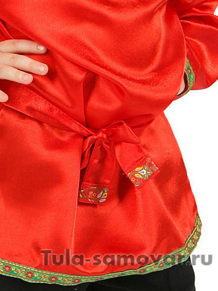 Детская косоворотка атласная красная на возраст 1-6 лет