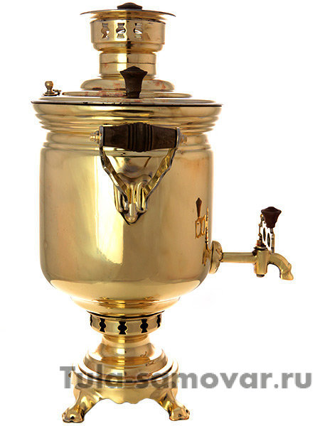 Угольный самовар 5 литров латунный цилиндр советский,  арт. 411745