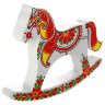 Сувенирная лошадка-качалка "Белая" Хохлома