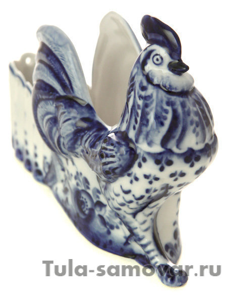 Салфетница Петушок Гжель, автор Жигунов А.