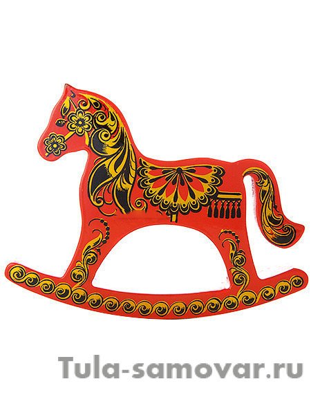 Сувенирная лошадка-качалка "Красная" Хохлома