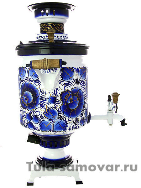 Самовар электрический 10 литров "Гжельские кружева" арт.121009