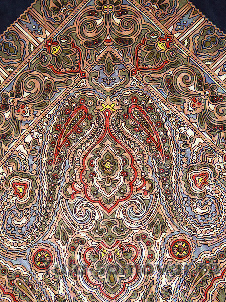 Шерстяной Павлопосадский платок "Мозаика", 89*89 см,  арт. 543-15