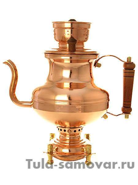 Угольный самовар-чайник 2 литра медный в наборе