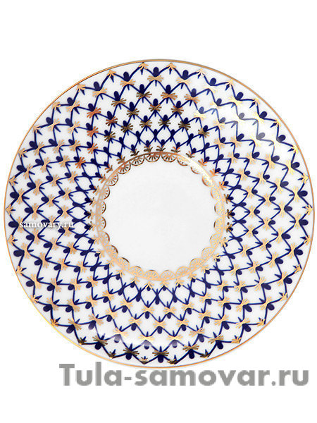 Кофейная пара форма Одуванчик рисунок Кобальтовая сетка Императорский фарфоровый завод