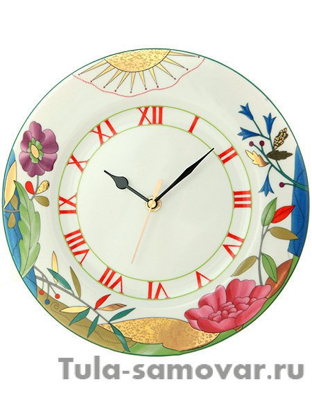 Часы декоративные форма Европейская-2 рисунок Под солнцем золотым Императорский фарфоровый завод