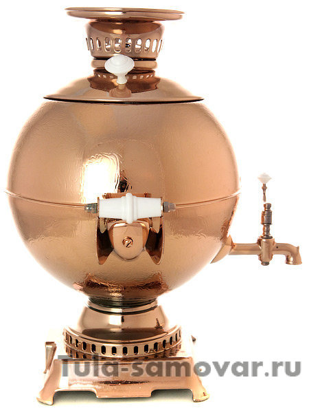 Электрический самовар 5 литров "шар" с медным покрытием старинный, 1990 год, арт. 140432