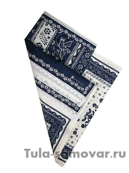 Дорожка синяя, рушник для каравая "Артель" с кружевом