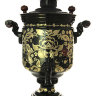 Самовар на дровах 5 литров цилиндр с гравюрой "Цветы" (черный никель) арт. 210542