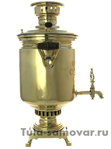 Угольный самовар 7 литров латунный цилиндр нач. XX века (фабрика Г.П. Баташева)