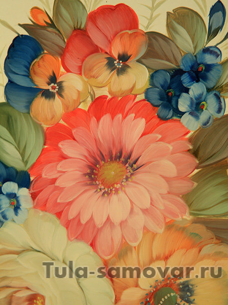 Поднос "Букет на бежевом" круглый, арт. 2151