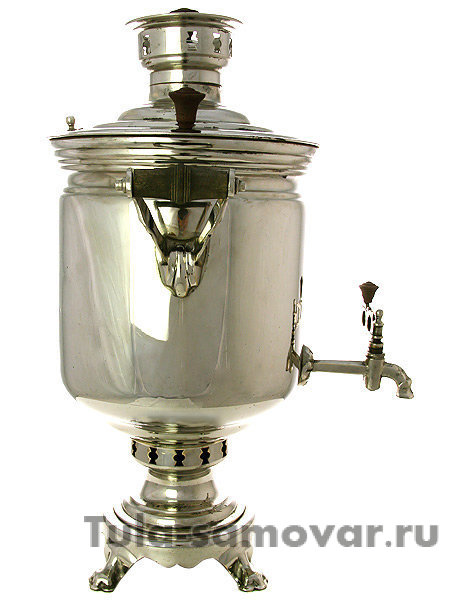 Угольный самовар 7 литров цилиндр никелированный советский, арт. 421374